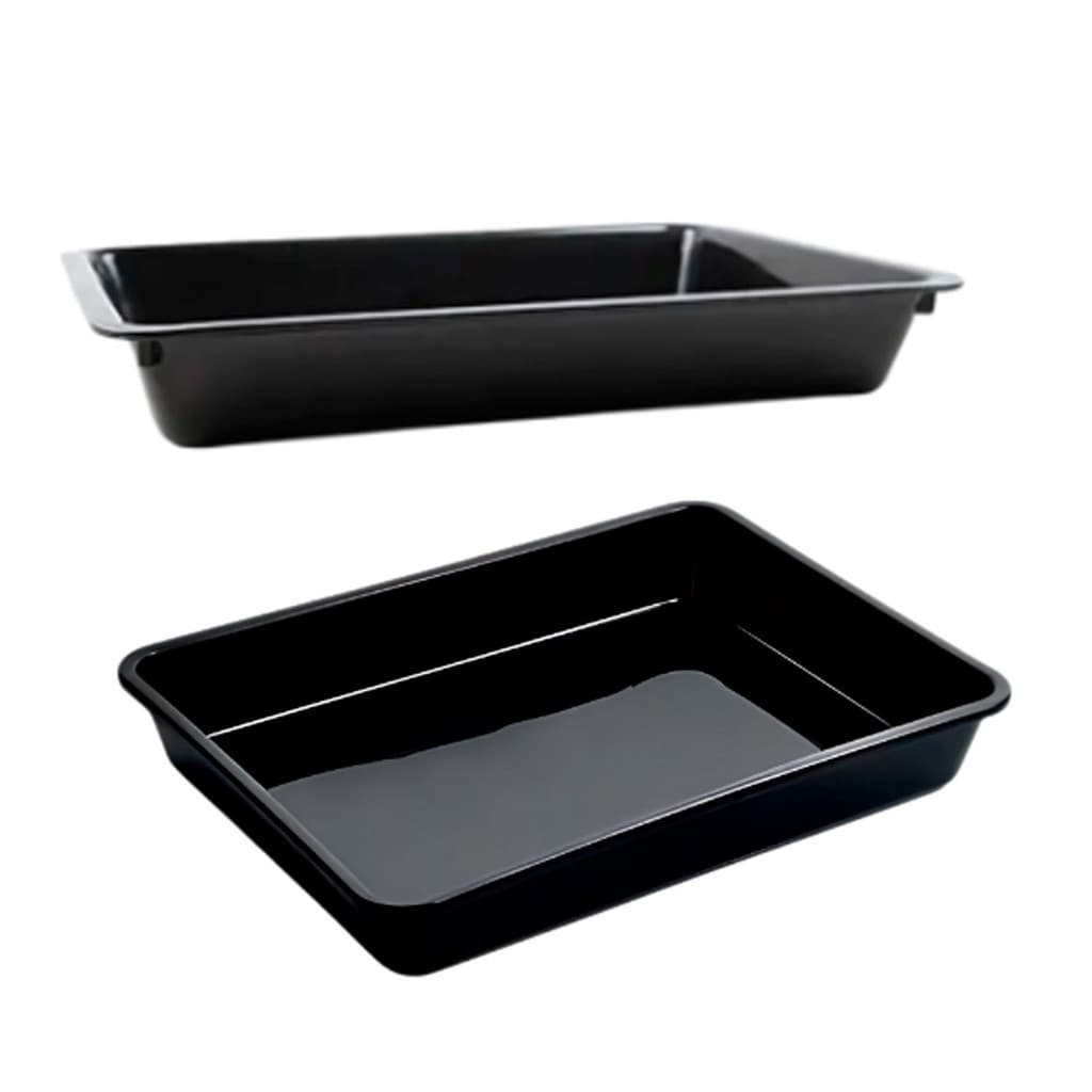 Bandeja Multiuso 12,5L Organizador Cozinha Pets Plastico Preto 2un