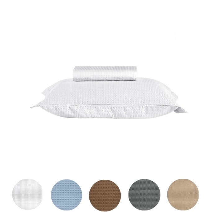 Kit Colcha Piquet Favo Solteiro Teka Gênova 160X220 100% Alg