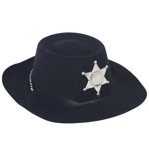 Chapéu Cowtry Cowboy De Plástico Preto Infantil - Acessórios