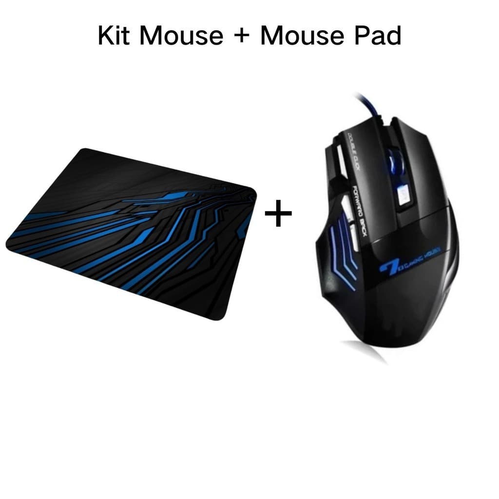 Mouse Gamer Laser X7 3200dpi Led Rgb Usb 7 Botões Profissional Original + Mouse Pad