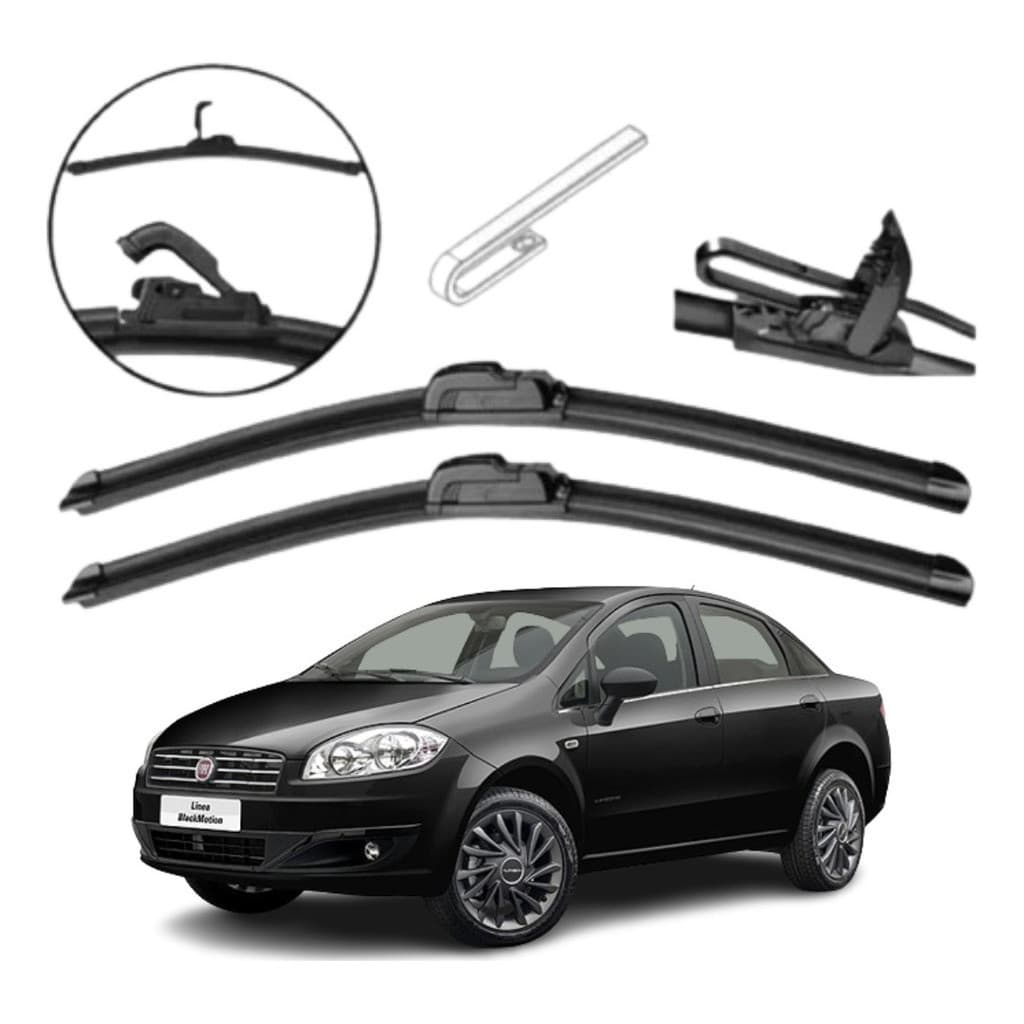 Par De Limpador Parabrisa Silicone Fiat Linea Dianteira 2008 A 2017