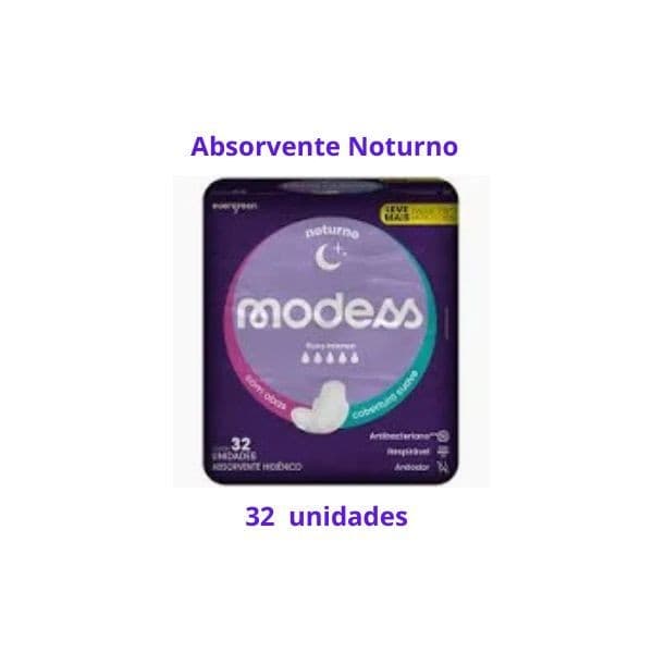 Absorvente Noturno 32 unidades fluxo intenso modess
