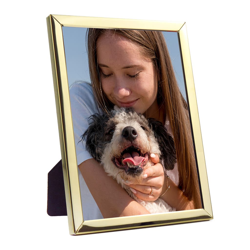Porta Retrato Foto 15x20 Dourado Metal - Clássico