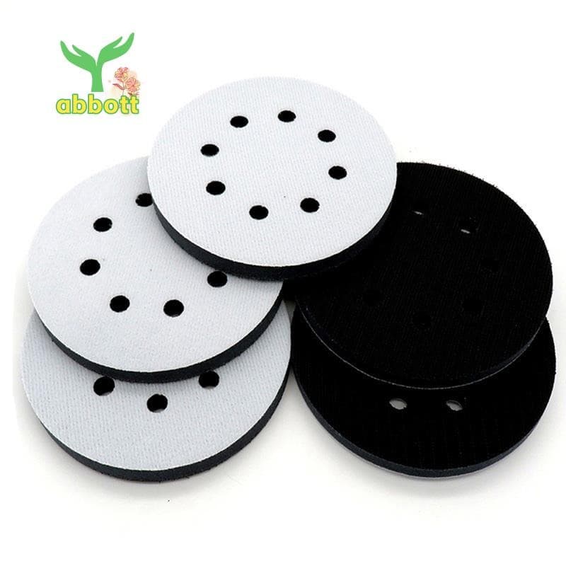 5X Almofadas De Interface 5 Polegada 8 Furos Gancho & Laço Esponja Macia Espuma Lixar Almofada Para Lixadeira Orbital Po