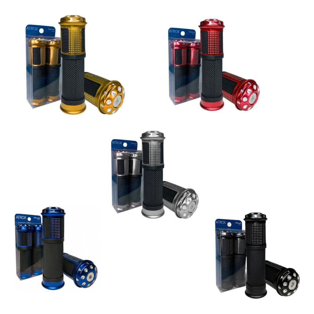 Manopla Moto Atrox Punho Esportiva Alumínio WM Modelo Universal Antiderrapante Resistente