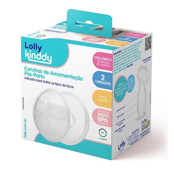Conchas de Amamentação Pós-Parto, base macia com 2 unidades Lolly Kinddy