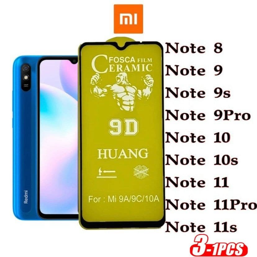 Película Fosca Cerâmica Flexível 9D XIAOMI NOTE Todos os modelos NOTE8 (---) NOTE11PRO