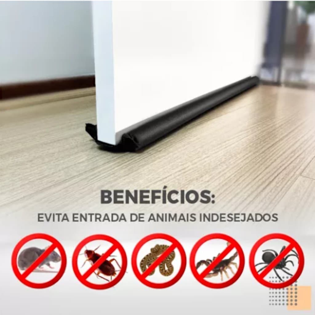 Protetor Impermeável 80cm Veda Portas Rolinho Contra Insetos Poeira fresta
