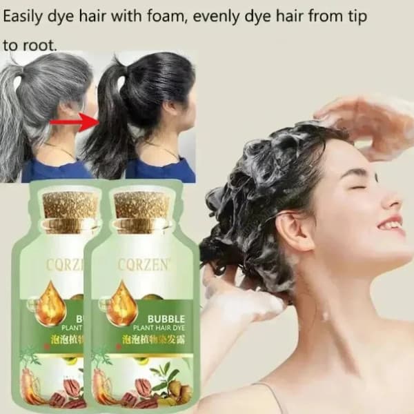 Coloração De Cabelo De Ervas Bolha Tintura Shampoo Natureza Plantas Condicionador Sem Danos Ao Não Estimula O Creme