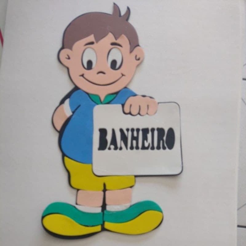 placa banheiro menino em Eva 1 und