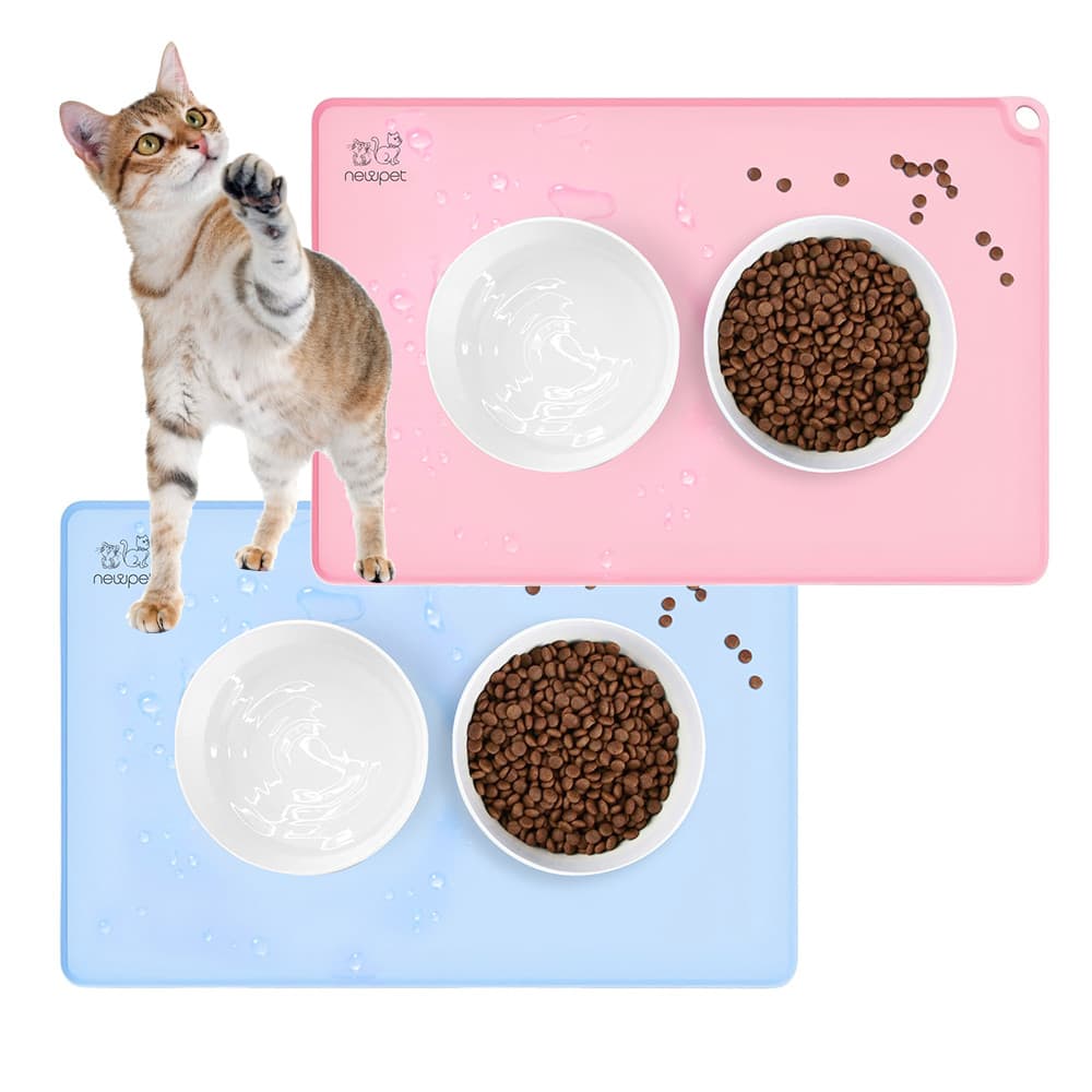 Newpet Tapete Pet Impermeável Para Colocar Tigelas De Alimentos Fácil Limpeza Silicone Aderente Para Cachorros Ou Gatos