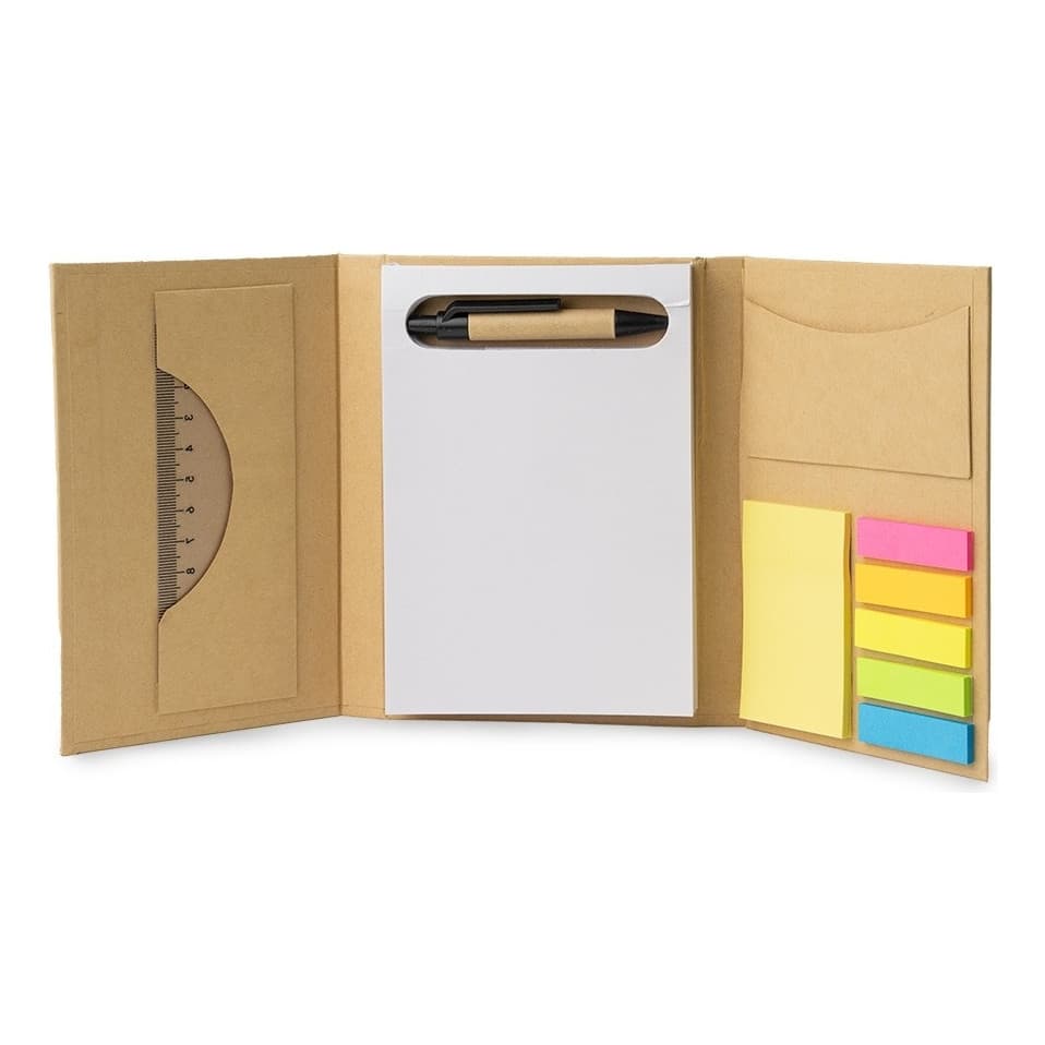 5 Unidades Bloco De Anotações Ecológico Com Régua E Post-it