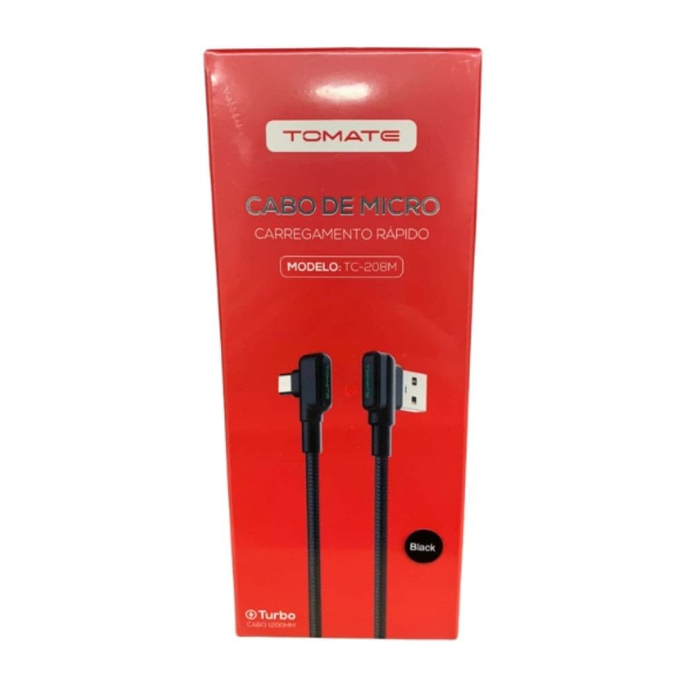 CABO USB 1.2 MT V8 90 GRAUS TC-208M TOMATE