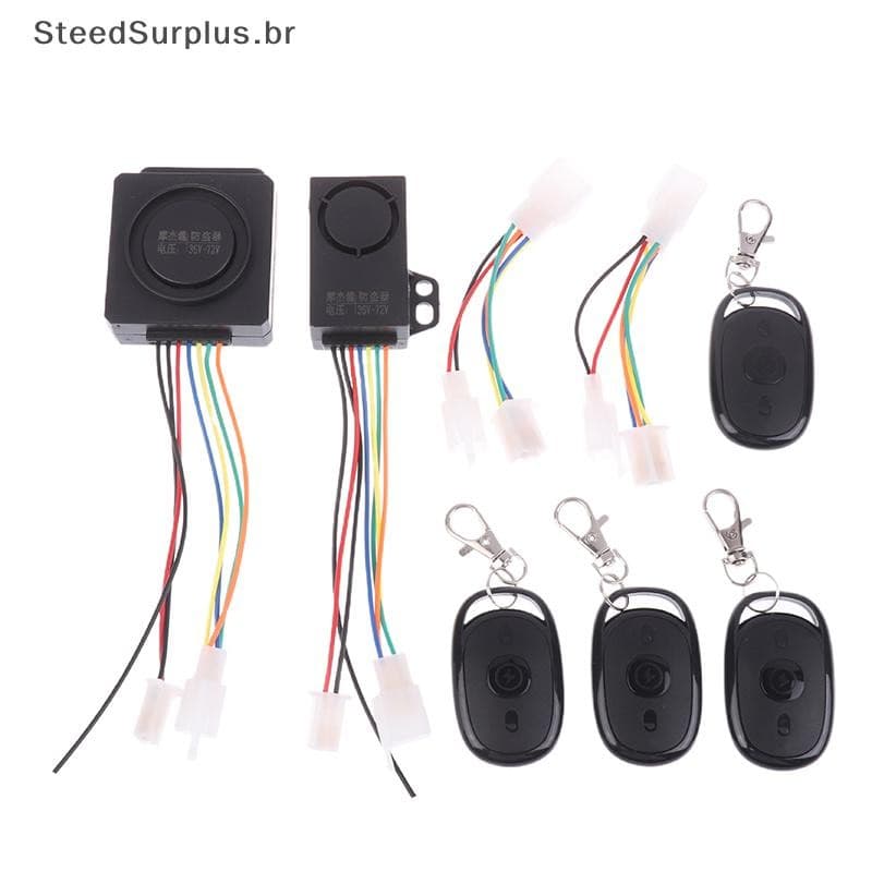 SS 48-72V Anti-Roubo E-bike Alarme Scooter Segurança Duplo Detector De Controle Remoto Perdido BR