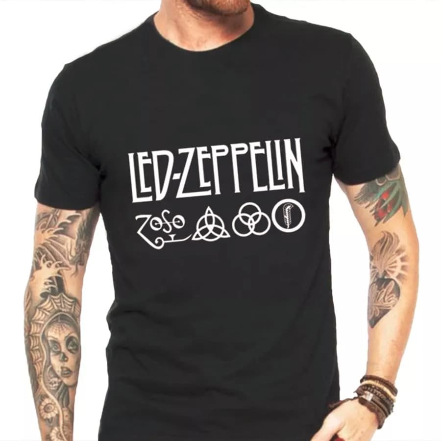 Linda Camiseta Masculina Led Zeppelin - 100% Algodão Premium