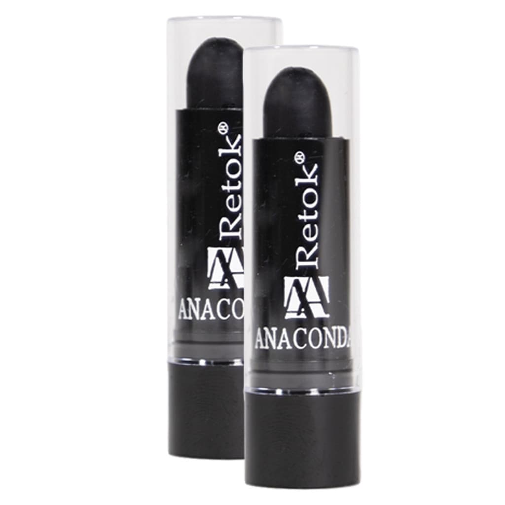 Kit 2 Batom Retoque para Cabelos Brancos Anaconda Retok Stick 3g Preto