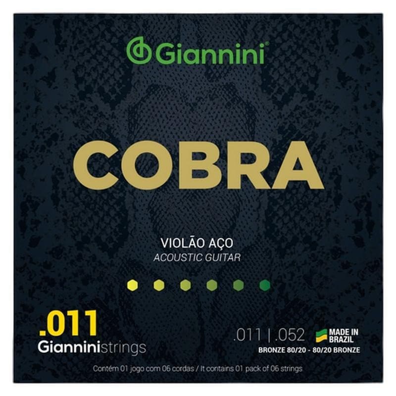 ENCORDOAMENTO GIANNINI VIOLÃO BRONZE 80/20 SUPER LIGHT 011 CA82SL