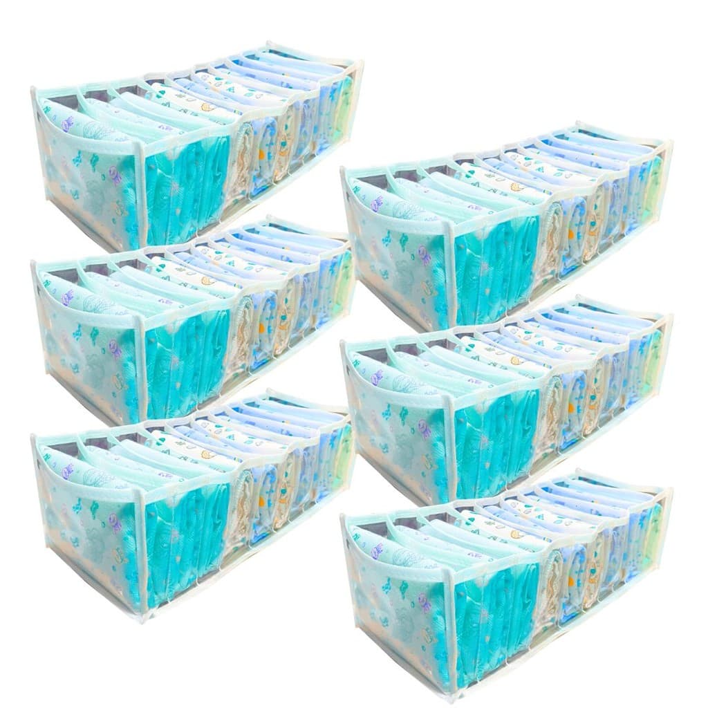Kit 6 Colmeias Organizadoras de Gavetas – Organizador de Gaveta para Bebê | Meias, Cuecas e roupas  10x15x35cm