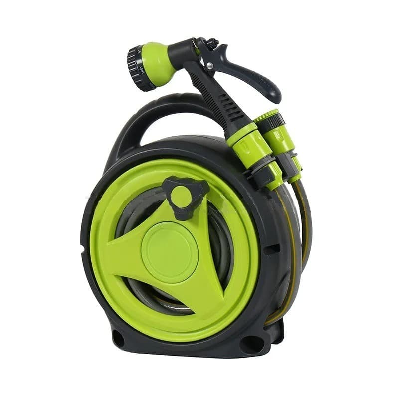 Mini Carretel Mangueira Portátil Irrigar Jardim Lavar Carro