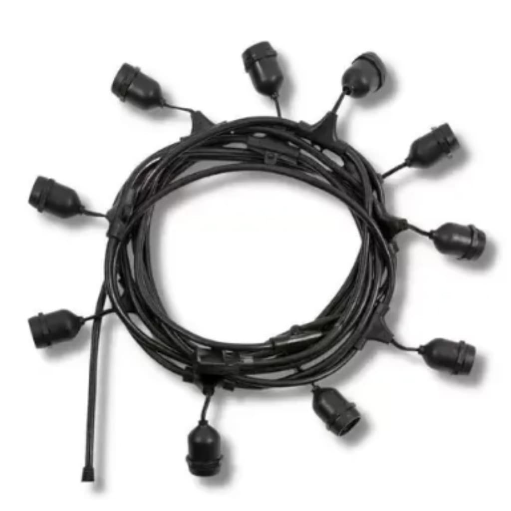 Varal de Luz 10m com 20 Soquetes E27 Para Lâmpadas Decoração Interna e Externa
