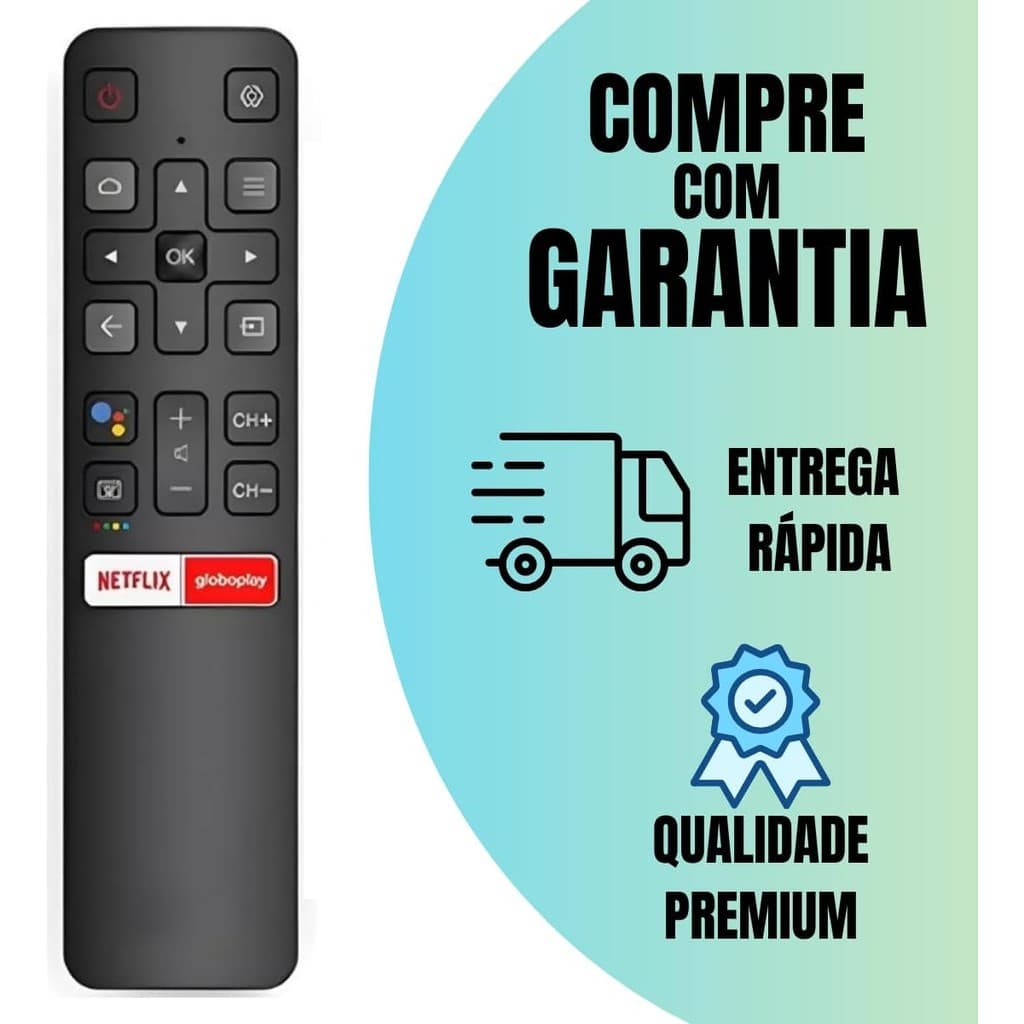 Asabra Controle Remoto Compatível Com Smart TV TCL ou SEMP Com Teclas Netflix Globoplay