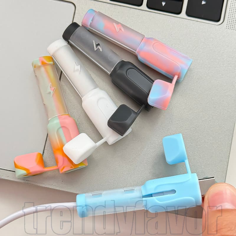 1/2/3 Unidades Protetor De Linha De Dados 2 Em 1-Protetores Carga Anti-Quebra-Acessórios De Adaptador Tipo C Da Moda-Cap