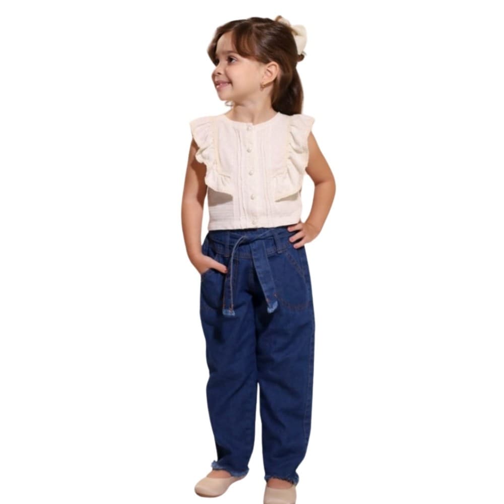 Calça Jeans Infantil Clochard Menina