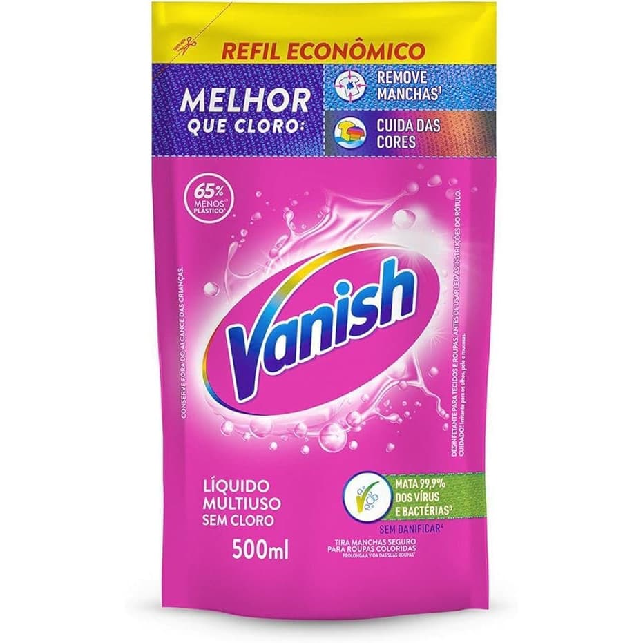 Vanish Tira Manchas Roupas Coloridas Líquido Multiuso sem Cloro 500ml