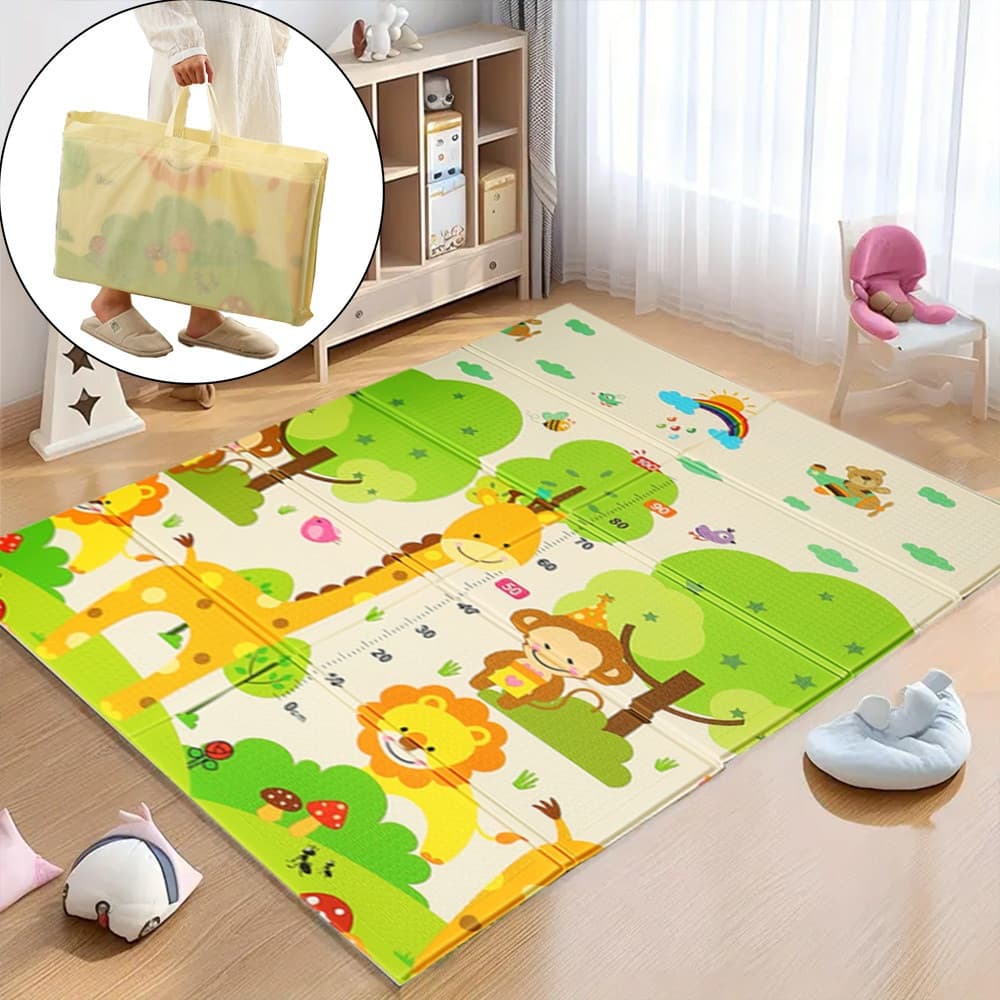 Tapete Infantil Emborrachado Térmico Antiderrapante Dobrável Dupla Face 8mm 1,80x1,50m