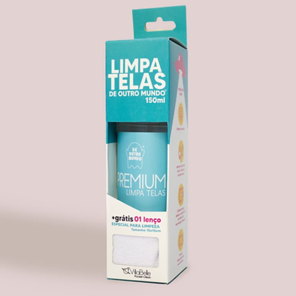 SPRAY LIMPA TELAS 150ML COM PANO MAGICO PREMIUM
