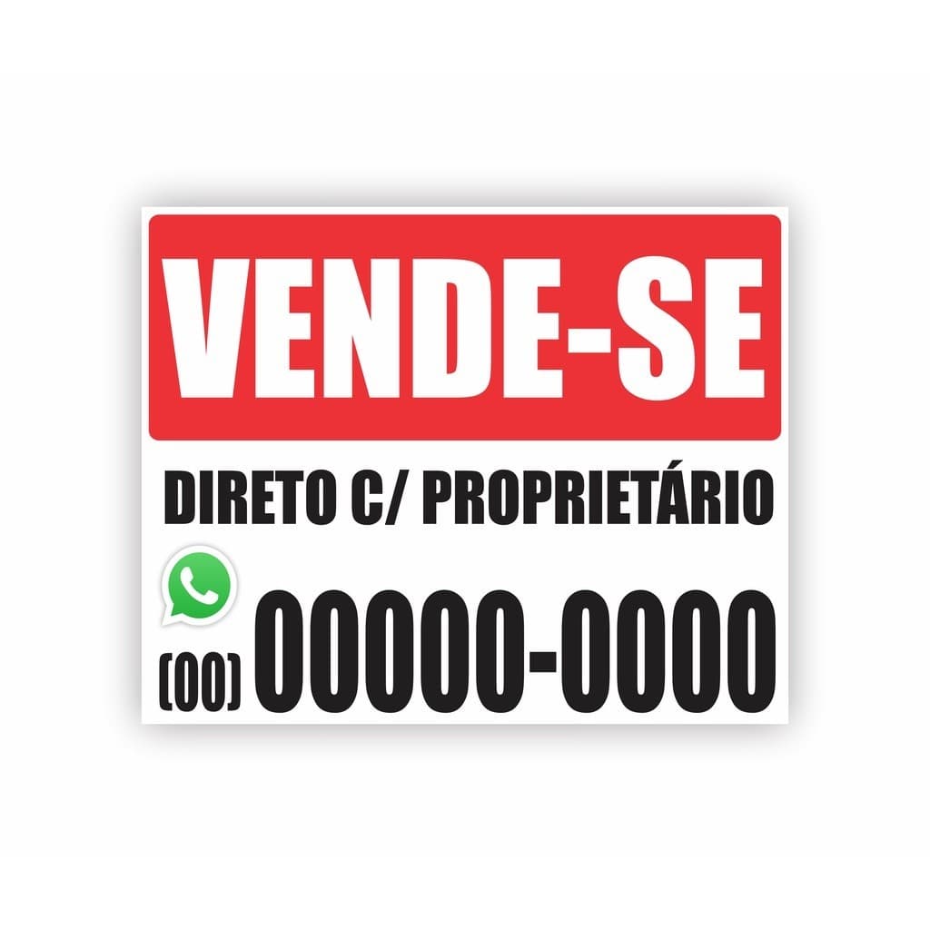 Placa de Vende-se ou Aluga-se Personalizável MDF Venda MAis Fácil Propaganda
