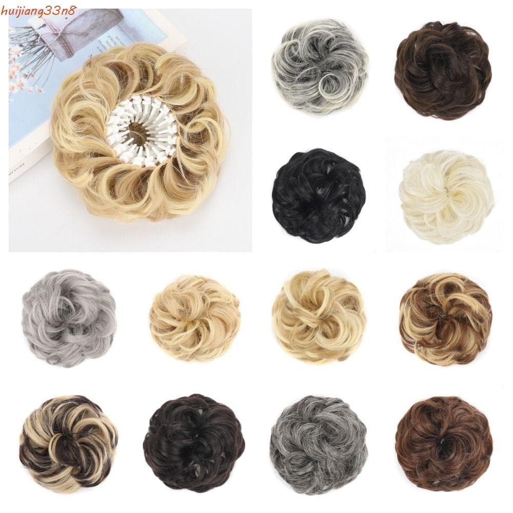 Extensões De Coque De Cabelo Bagunçado HUIJIANG , Clipe Sintético Em Postiços Updo , Chignons Retráteis Formato De Ninho