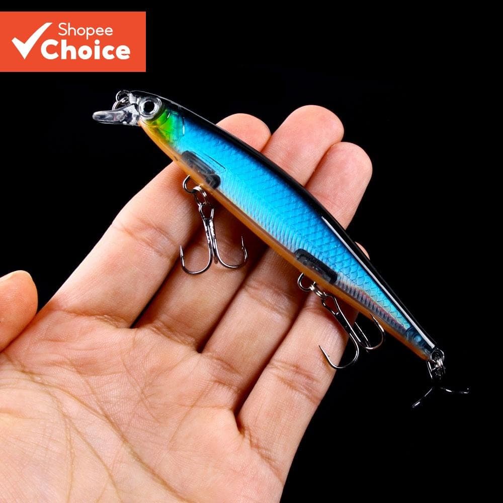 HENGJIA 1 Peça 11cm/13.2g Isca De Pesca De Peixinho Suspenso Artificial Dura 16 Cores Olhos 3d Afundando Iscas Com Ganch