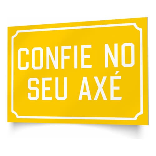 Placa Decorativa Confie No Seu Axé Vintage Ps1mm