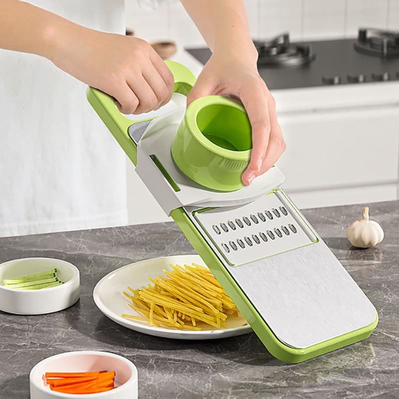 Fatiador de Vegetais 5 em 1 - Cortador/ Picador e Ralador Inoxidável Para Frutas e Alimentos - WYL