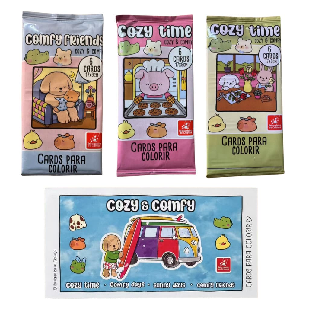 Carta De Colorir Cozy Friends - Pacote Com 6 Pçs