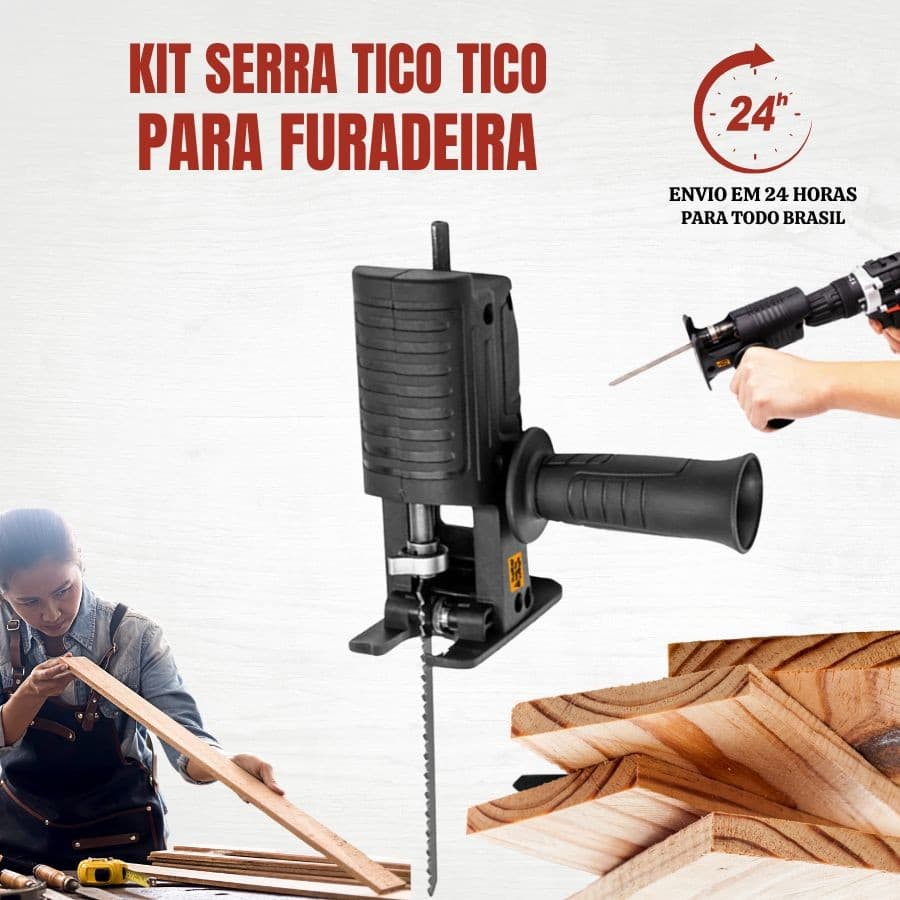 Adaptador Portátil Serra Tico-Tico Compatível com Lâminas Elétricas e Brocas, Prático e Eficiente
