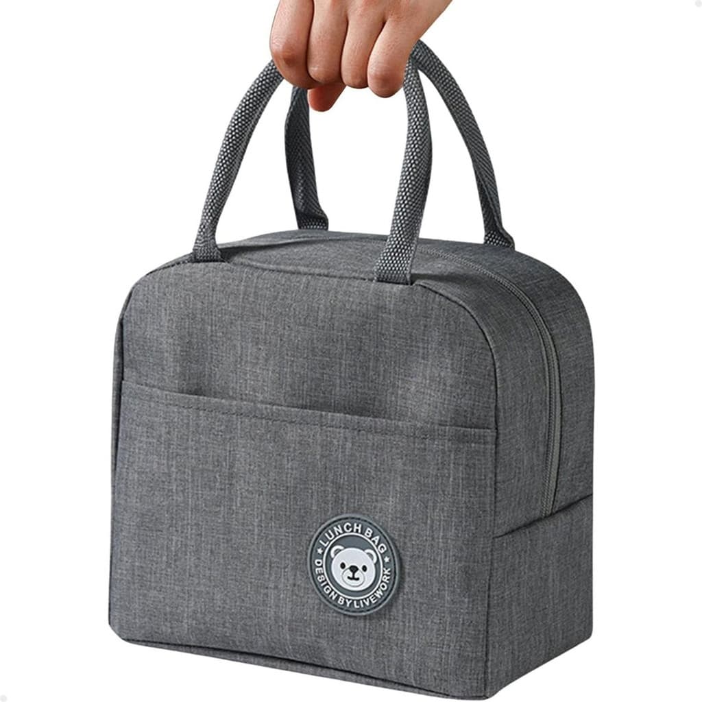 Bolsa Térmica cor CINZA Lancheira Compacta e Resistente, Conserva Alimento Quentes ou Frios, Ideal Para Academia, Escola