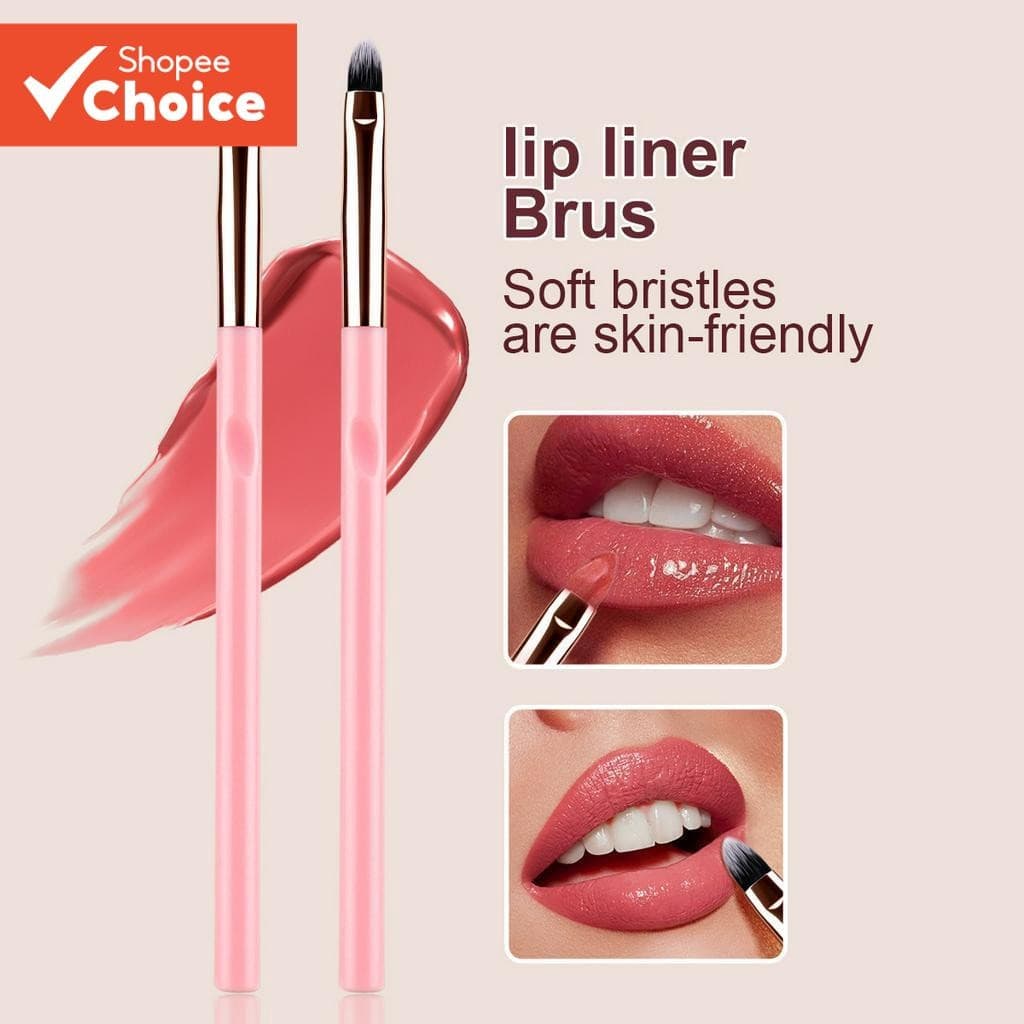 2pcs Pincel para os lábios Pincel para os lábios Coloração profissional Batom Ferramenta de beleza portátil