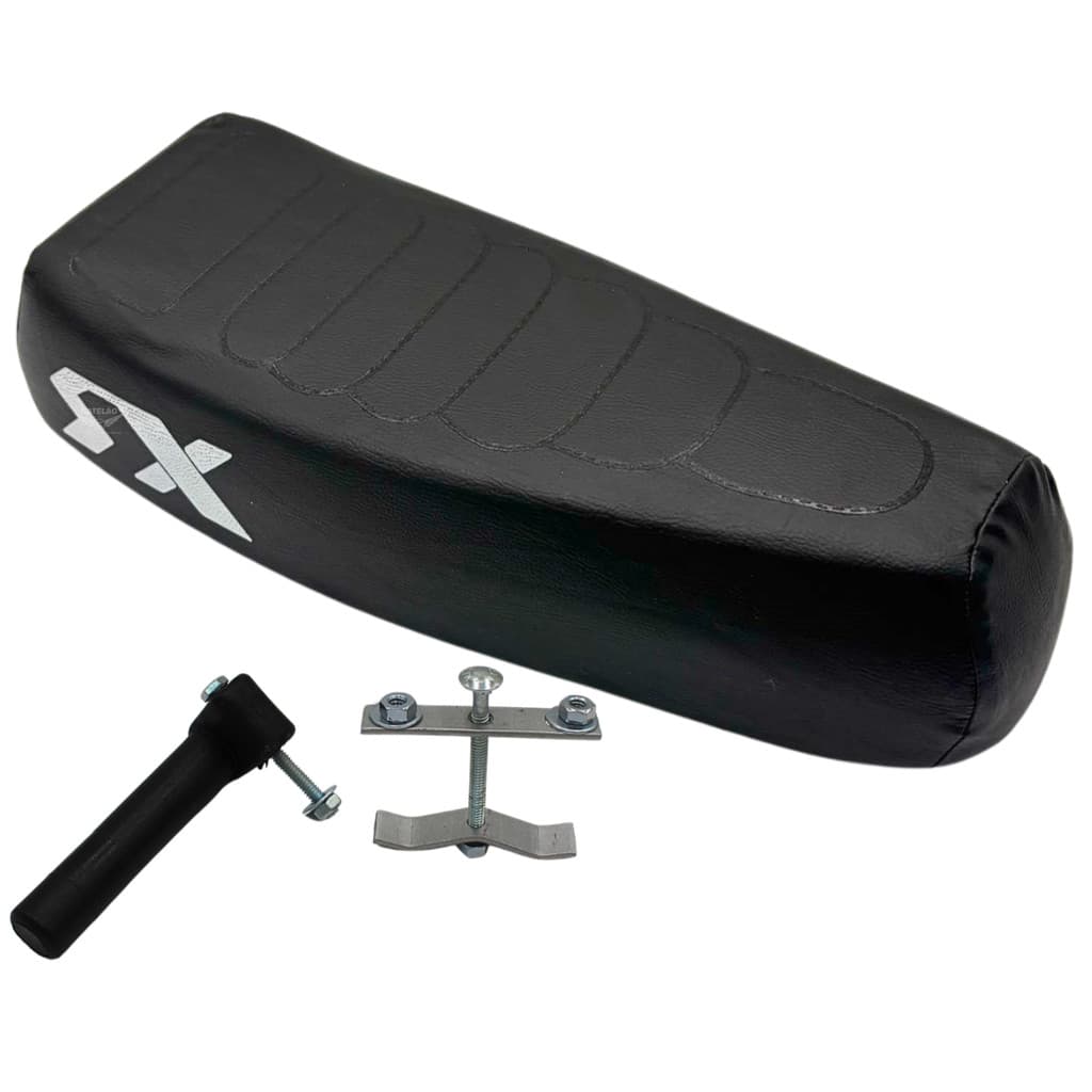 Banco Mobilete Bikelete Caloi Xr + Presilha + Canote Preto Reforçado