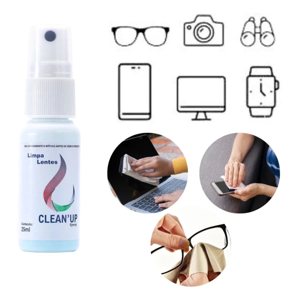 Kit Limpa lentes Limpa lentes de óculos, telas e vidros