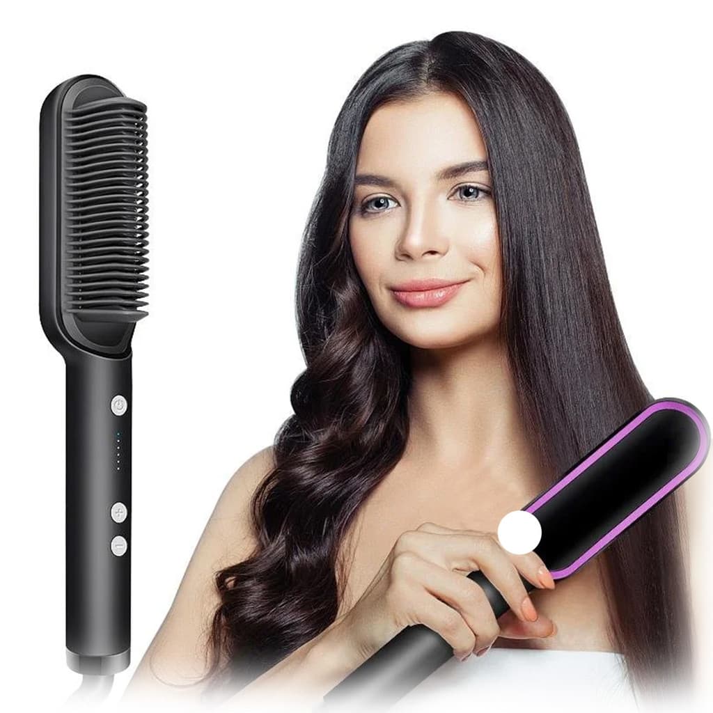 Kit com 2 Escovas Alisadoras, Modeladoras e Secadoras 3 em 1  - Alisa, Modela e Alinha