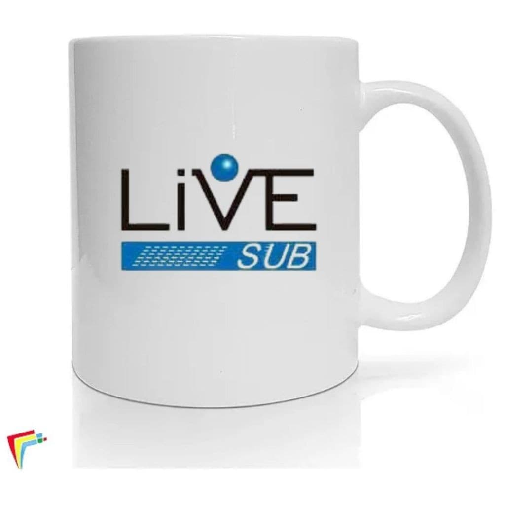 Caneca Branca para Sublimação 325ml LIVESUB caixa com 6uni.