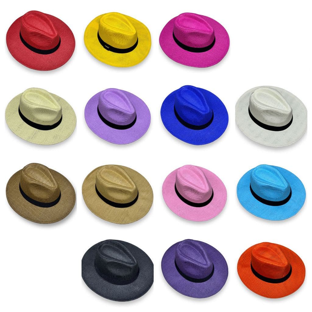 Chapéu Panamá Fedora Colorido Clássico Moda Praia Verão Unissex Aba Reta Dura