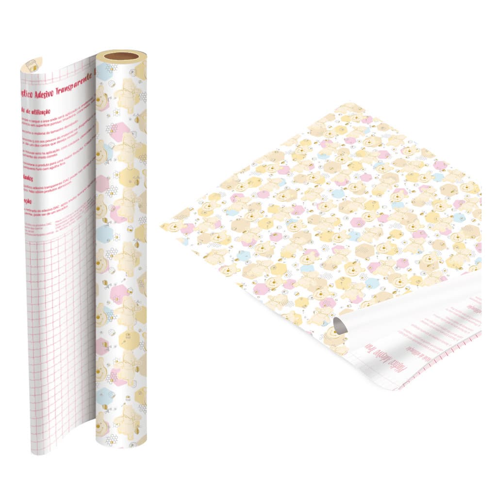 PLÁSTICO ADESIVO 45CMX2M URSINHO POOH 5371 PVC 0,08