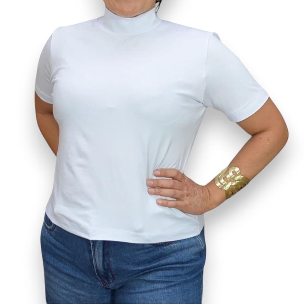 Kit 3 Blusas Gola Alta Feminina | Básicas Lisas Confortáveis | Moda Inverno Casual | Preto Branco Cinza Oferta