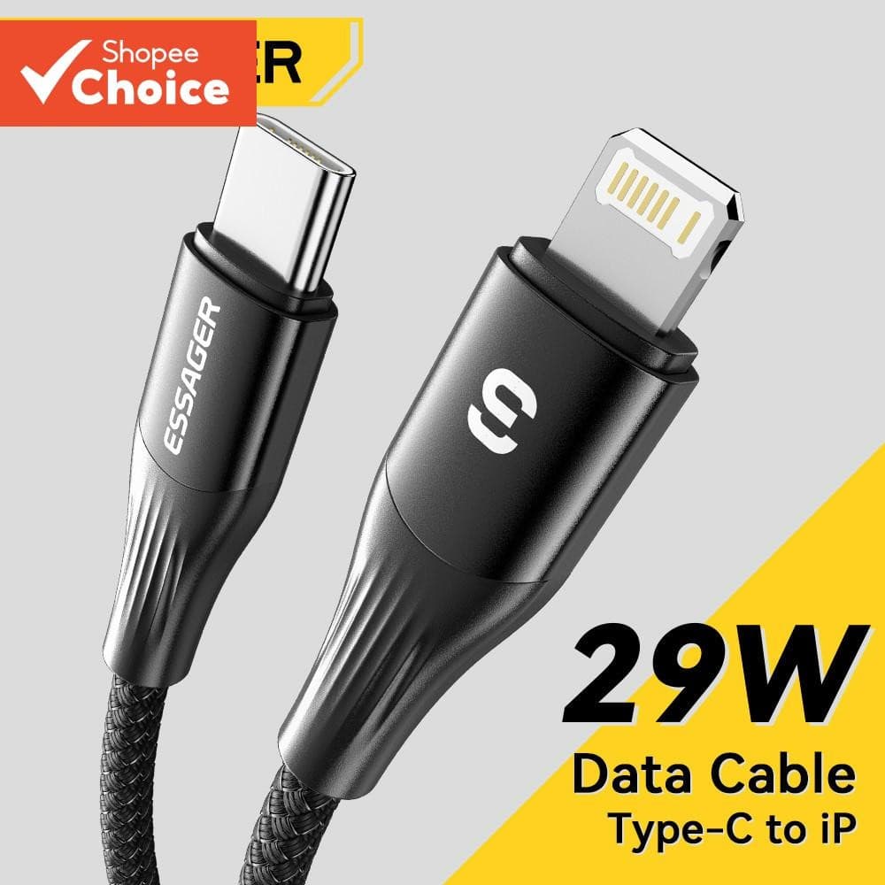 ESSAGER USB C Para Cabo 14 13 12 11 pro Max XS 29W PD De Carregamento Rápido Carregador