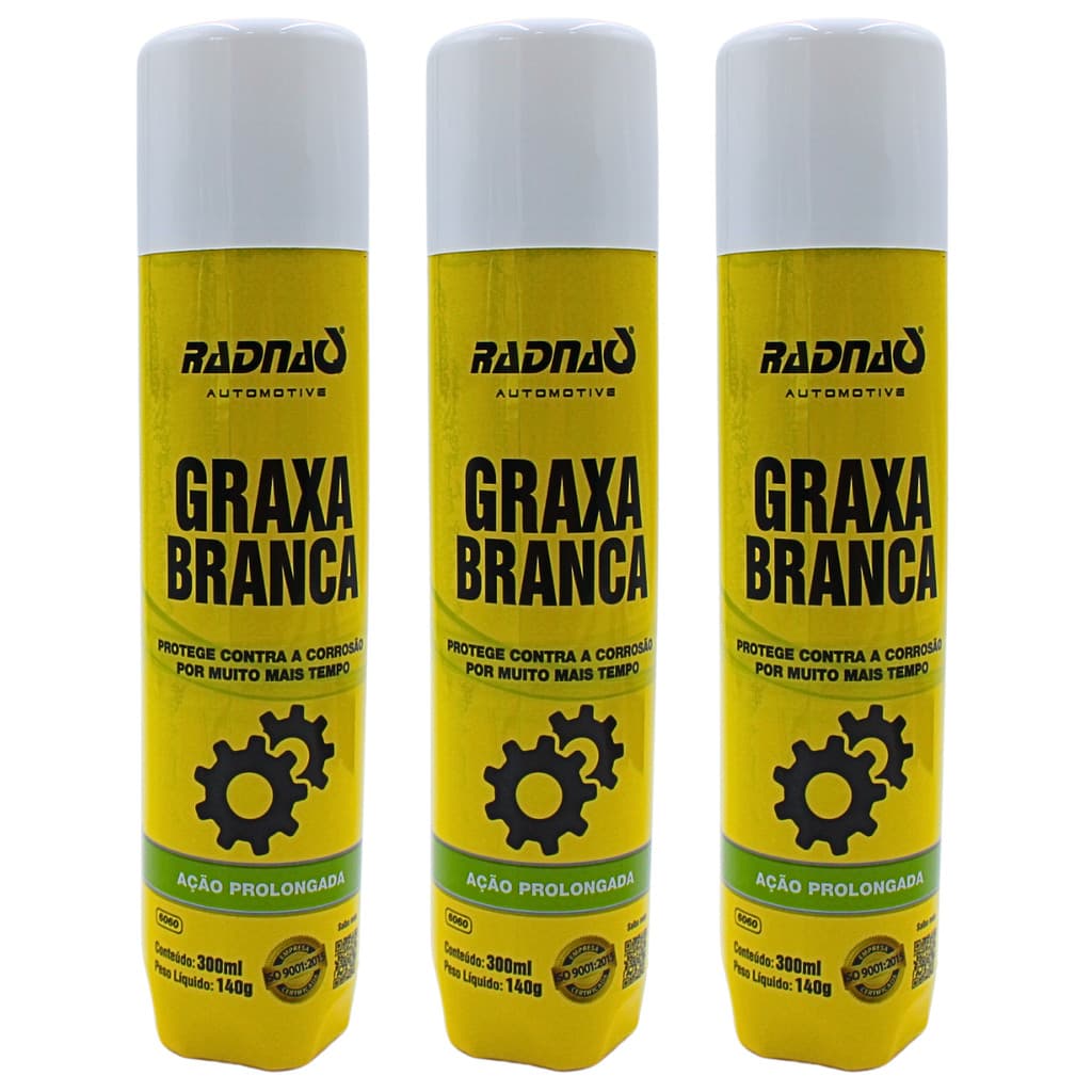 3 Spray Graxa Branca Aerossol Lubrificante 300ml