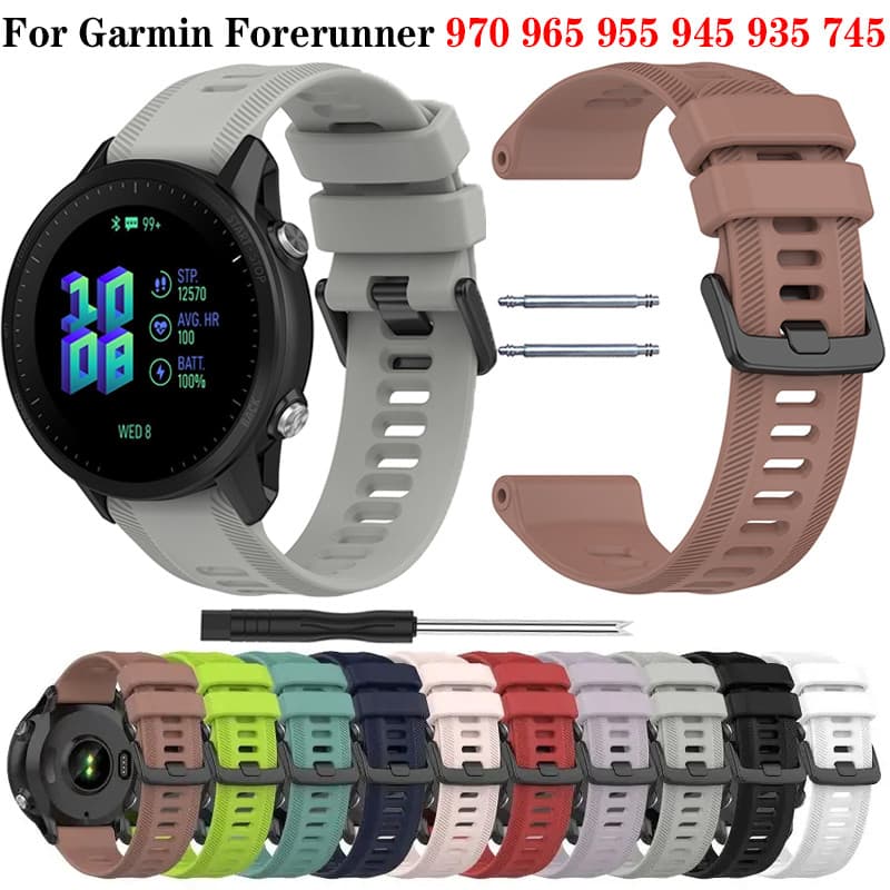 Para Garmin Forerunner 970 965 955 solar 945 LTE 935 745 Pulseira de Relógio Esportiva Silicone Substituição Pulseira in