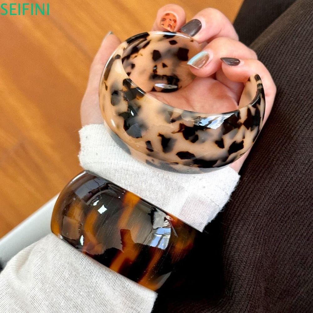 Pulseira De Resina SEIFINI , Aberta Larga Estilo Europeu Americano Temperamento , Acessórios De Joias